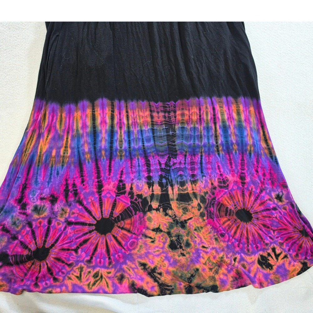 Kathmandu Imports Boho Tie Dye High Low Open Front Vest OS Purple Psychedelic - Picture 11 of 11